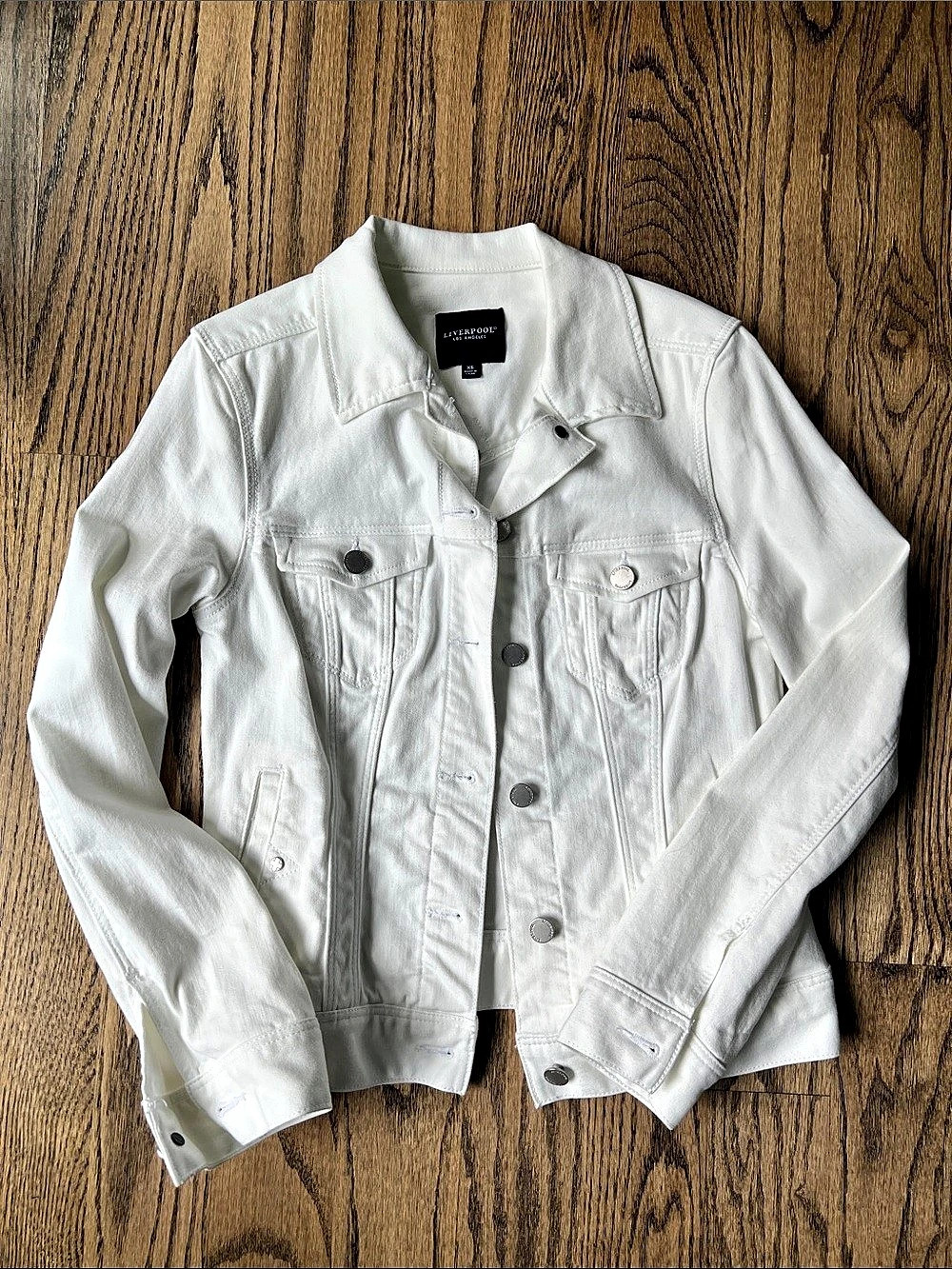 Liverpool White Denim Jacket Size XS Like New